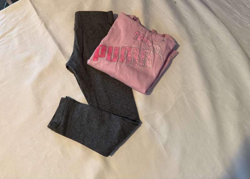 Puma sett bleik/grátt 5/6y